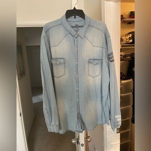 House of Blues button down denim shirt. 2XL Unisex